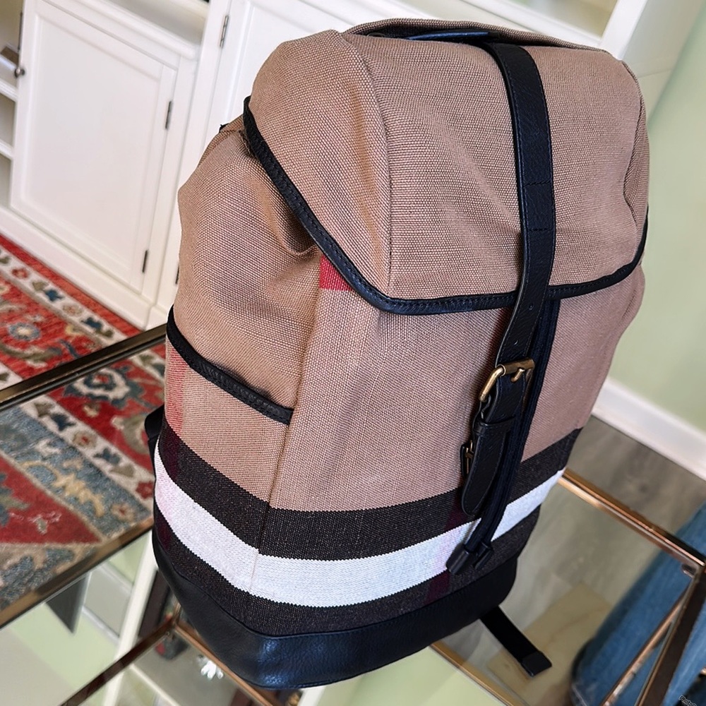 Burberry Tan and Black Men's Backpack - Picture 13 of 16